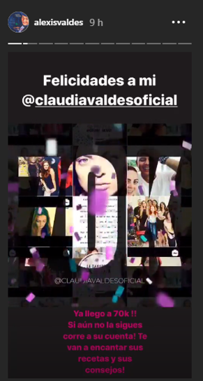 Alexis Valdés felicita a su esposa por sus seguidores en Instagram