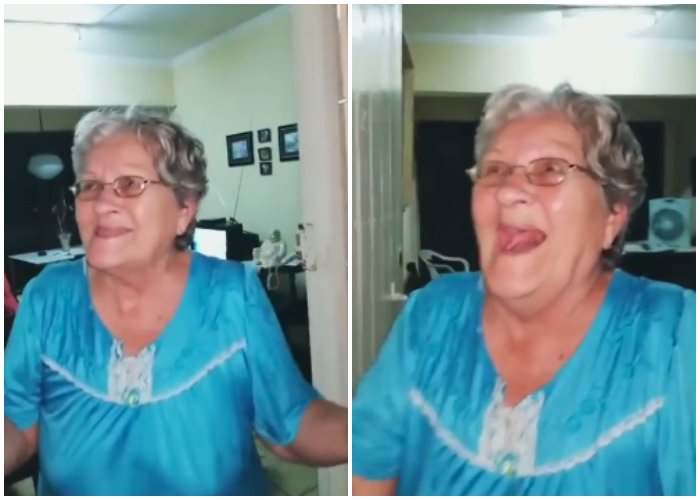Cubano en Estados Unidos sorprende a su abuela al visitarla en la Isla