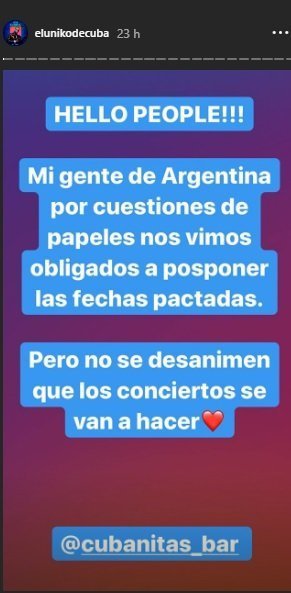 El Uniko suspende su Tour de conciertos por Argentina