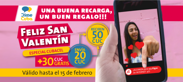 Celebra San Valentín con las Recargas de DimeCuba