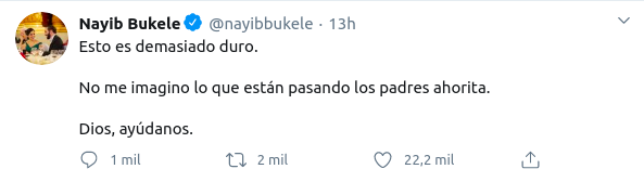 Fallece niño de cuatro años debido a complicaciones del coronavirus en El Salvador (TWITTER NAYIB BUKELE)