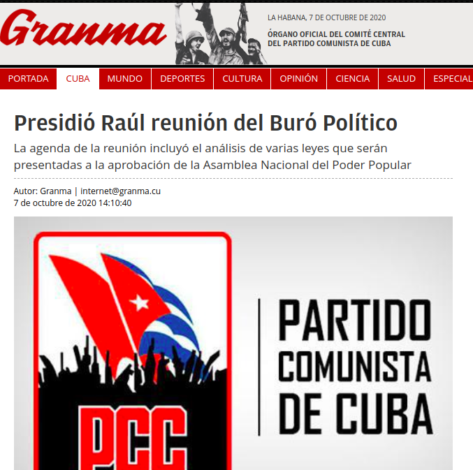 Periódico Granma intenta mitigar rumores del fallecimiento de Raúl Castro (Captura pantalla: Granma )