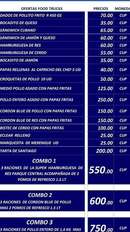 Estas son las ofertas del nuevo “Food-Truck” de La Habana