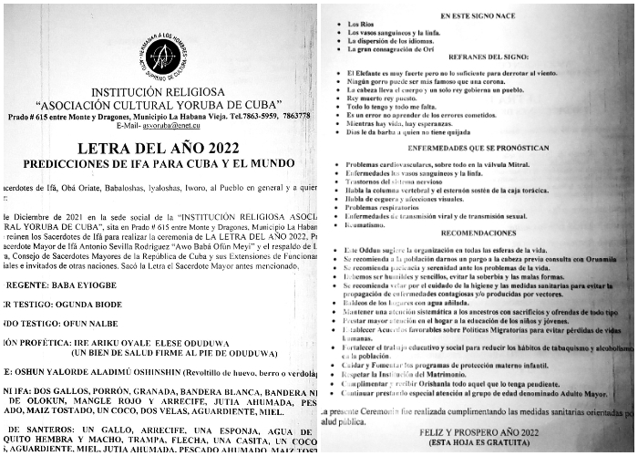 La Asociación Yoruba revela la Letra del Año 2022