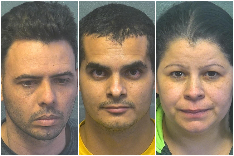 Tres cubanos en Oklahoma son arrestados por haber robado miles de paquetes de Amazon. (Collage: Oklahoma County Sheriff's Office-Facebook)