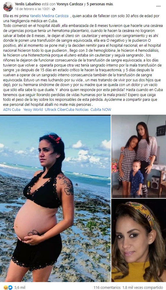 Negligencia médica en La Habana: madre fallece tras recibir transfusión con la sangre equivocada