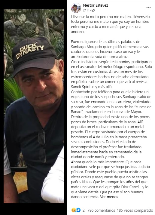 “Llévense la moto, pero no me maten” revelan detalles sobre asesinato del profesor Santiago Morgado en Sancti Spíritus