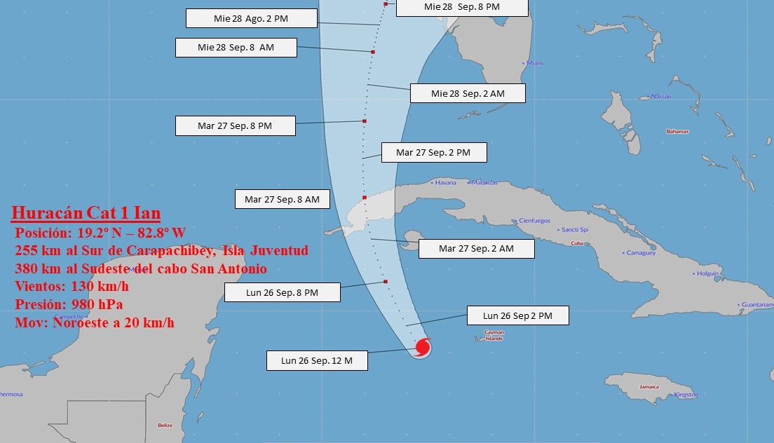 Tormenta tropical ‘Ian’ se convierte en huracán durante su camino a Cuba