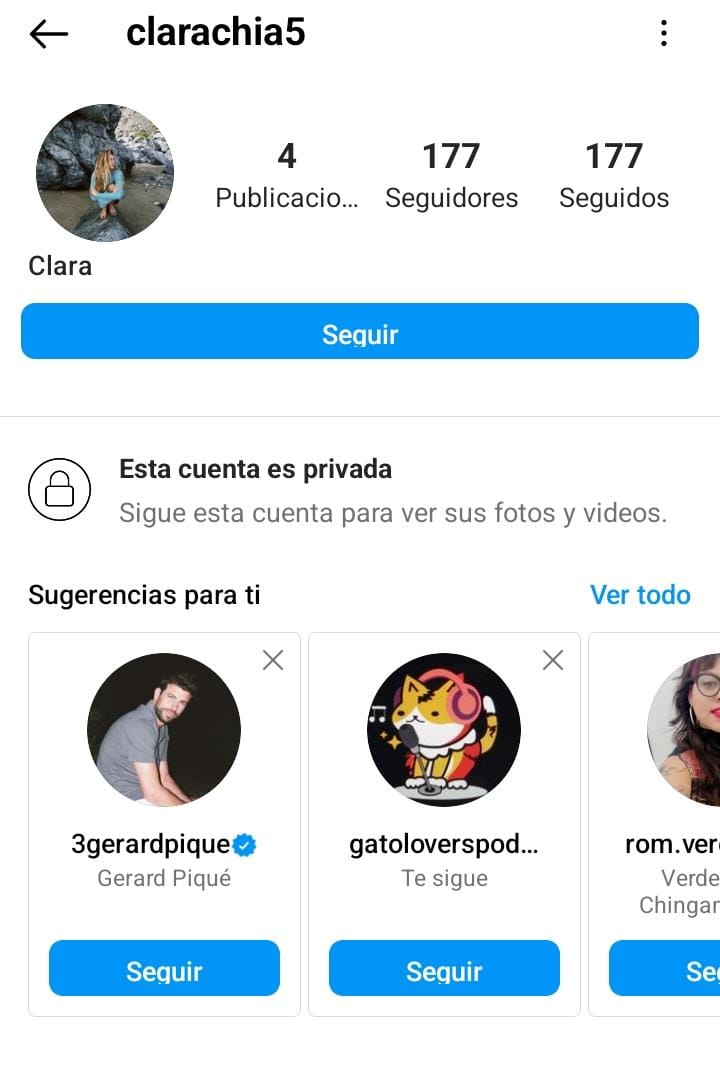 Perfil de Clara Chía en Instagram.