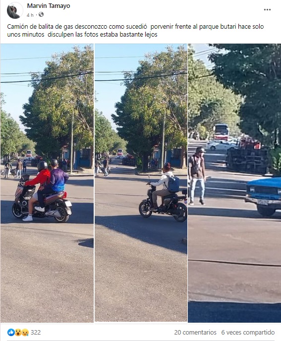 Camión que transportaba balitas de gas se vuelca en La Habana