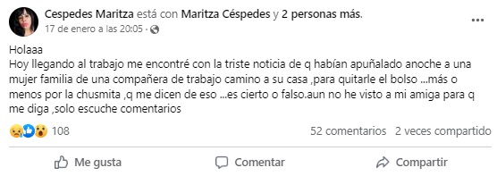 Cubana fue asesinada durante un asalto en La Habana. 