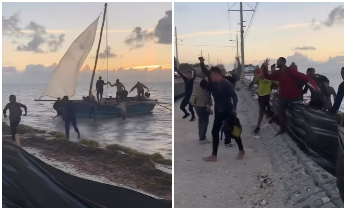 Florida: captan el emotivo momento en el que balseros cubanos tocaron tierra en Islamorada.