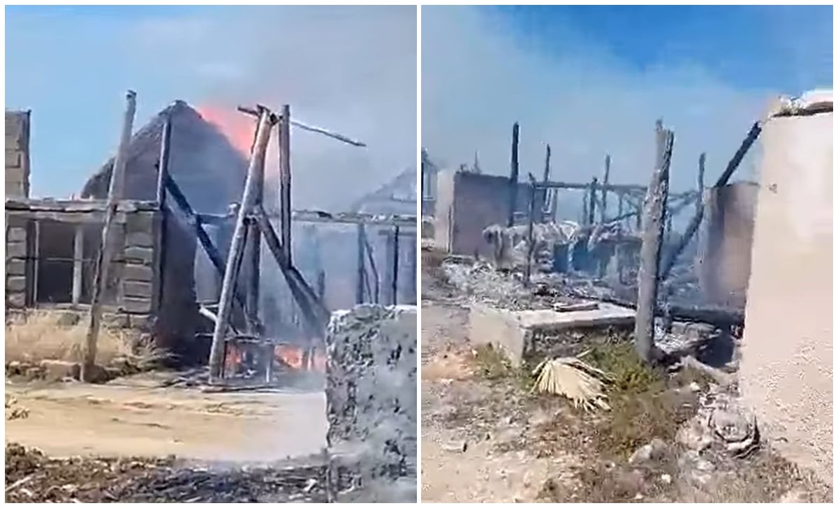 Ciego de Ávila: incendio devora decenas de casas de guano en Playa Cunagua