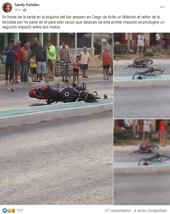 Un ciclista perdió la vida tras accidente vial en Ciego de Ávila