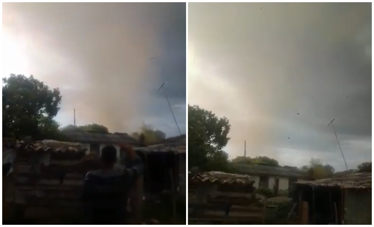 Sancti Spíritus: graban tornado que dañ+o varias viviendas en poblado de Trinidad