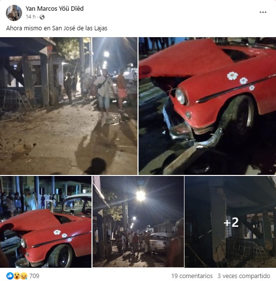 Almendrón impacta contra vivienda en La Habana. (Captura de pantalla: Yan Marcos Yöü Dïêd-Facebook)