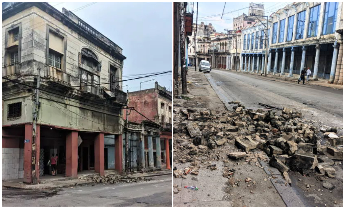 Se derrumba el balcón de un edificio en una de las avenidas más utilizadas de La Habana