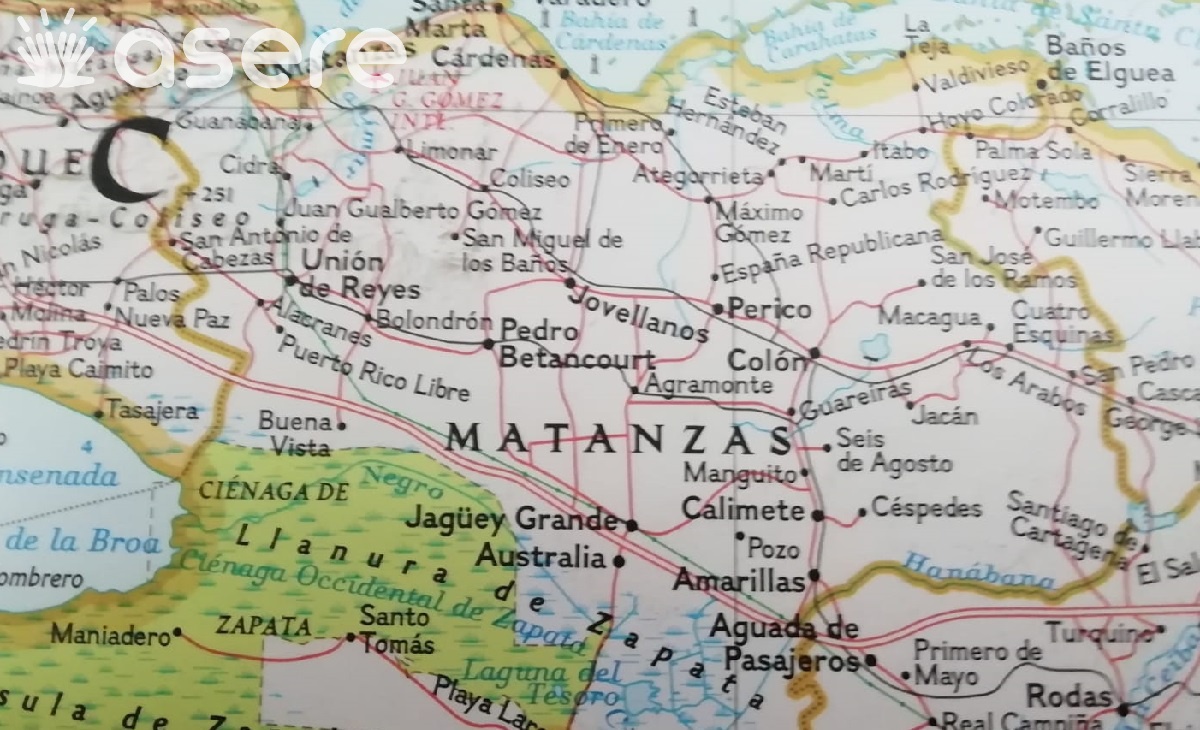 Provincia de Matanzas vista en el mapa. (Foto ilustrativa: Asere Noticias)