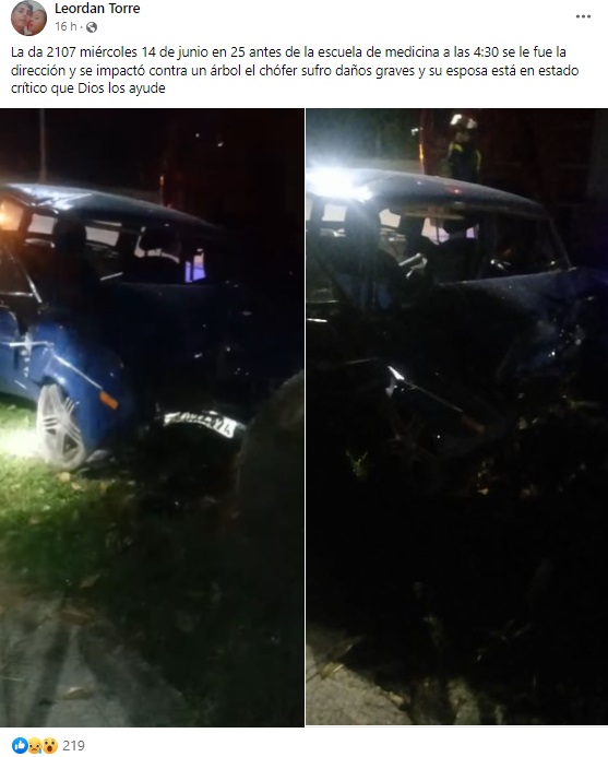 Mujer pierde la vida tras chocar contra un árbol en La Habana