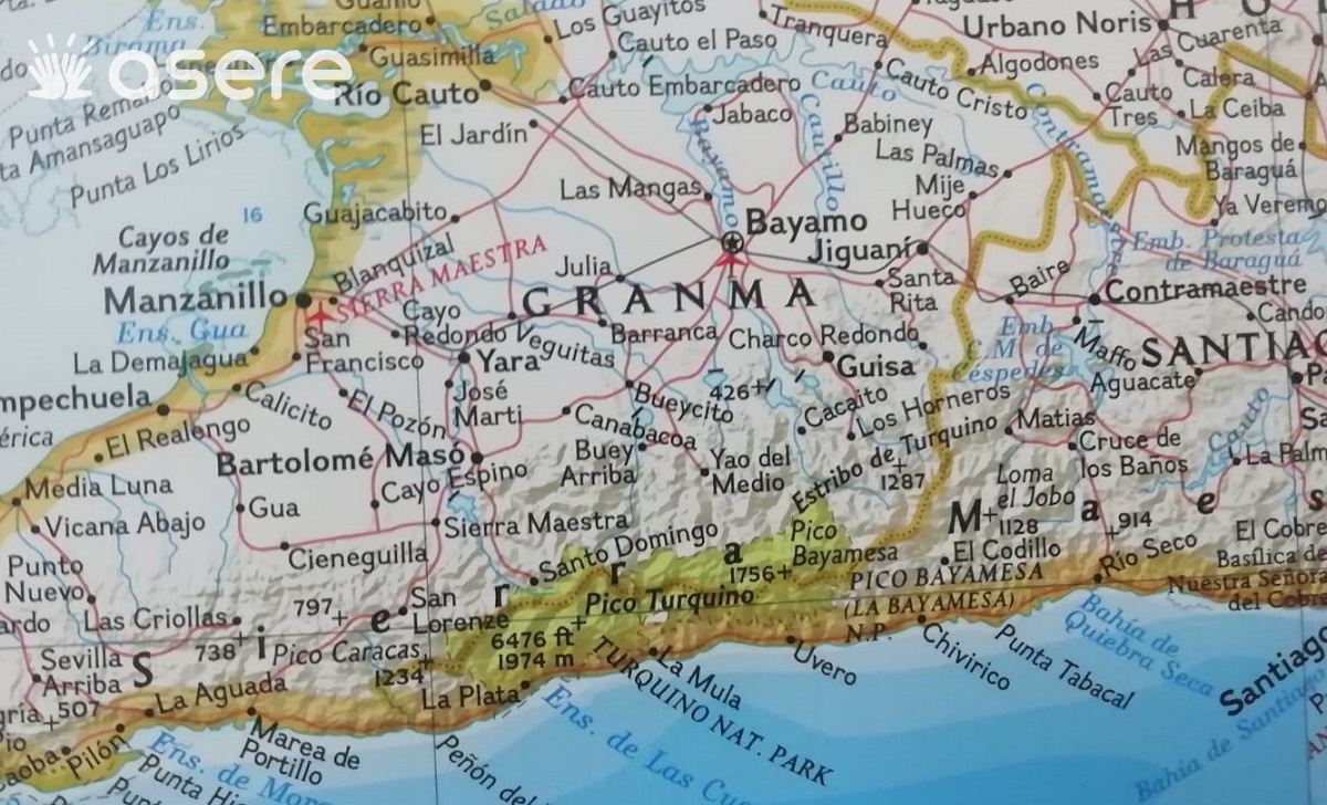 Mapa detallado de la provincia de Granma.