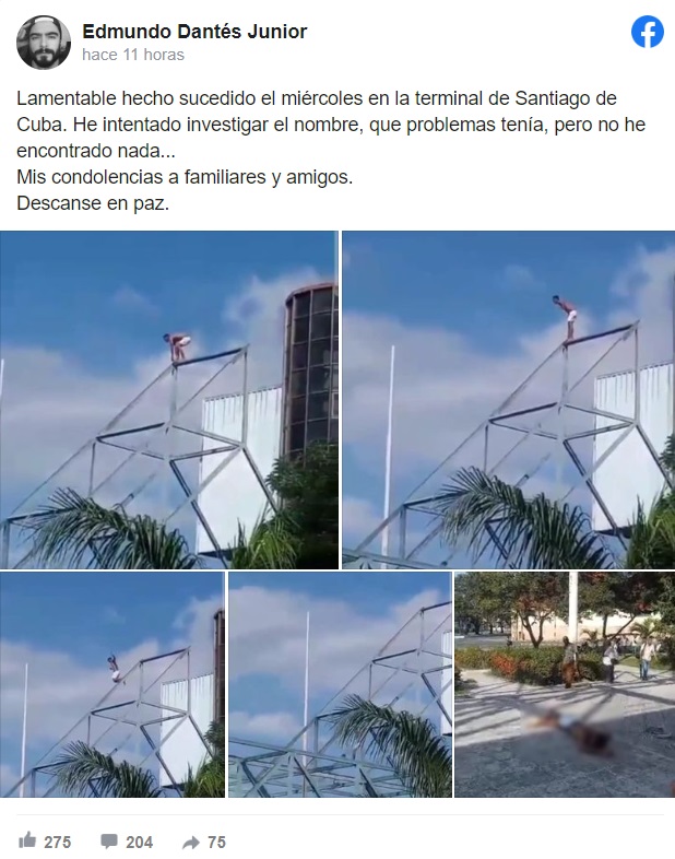Hombre se suicida en la central de ferrocarriles de Santiago de Cuba. (Captura de pantalla: Edmundo Dantes Junior-Facebook)