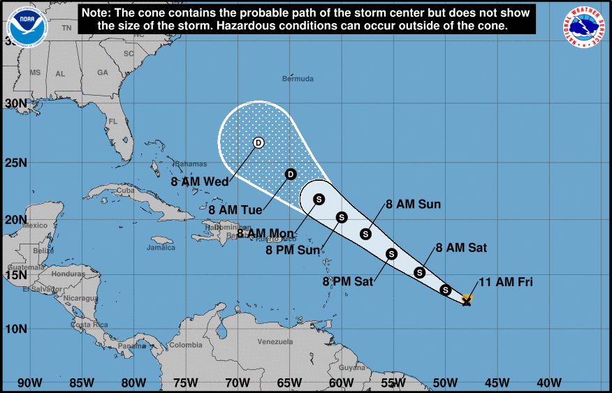 Se forma la tormenta tropical Cindy en el Caribe.