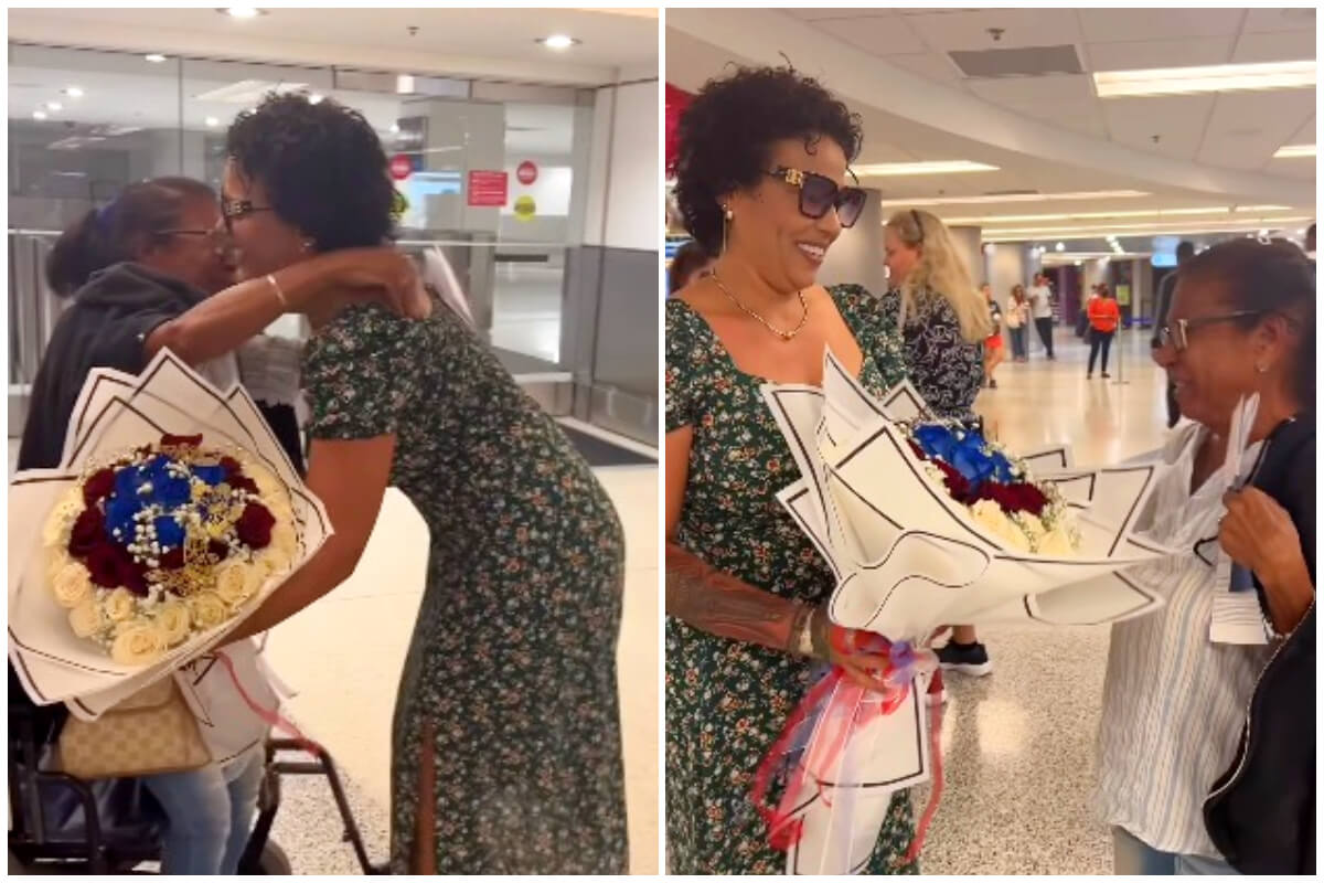 Cuqui La Mora recibe a su mamá. (Captura de pantalla: Cuqui la mora- Instagram)