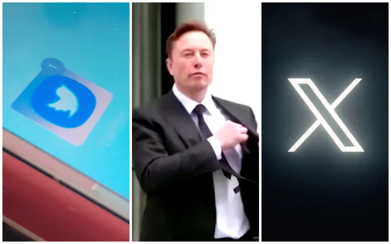 Elon Musk cambia el logo de Twitter. (Captura de pantalla: Asere/ Imagen Noticias- YouTube/ Elon Musk- Twitter)