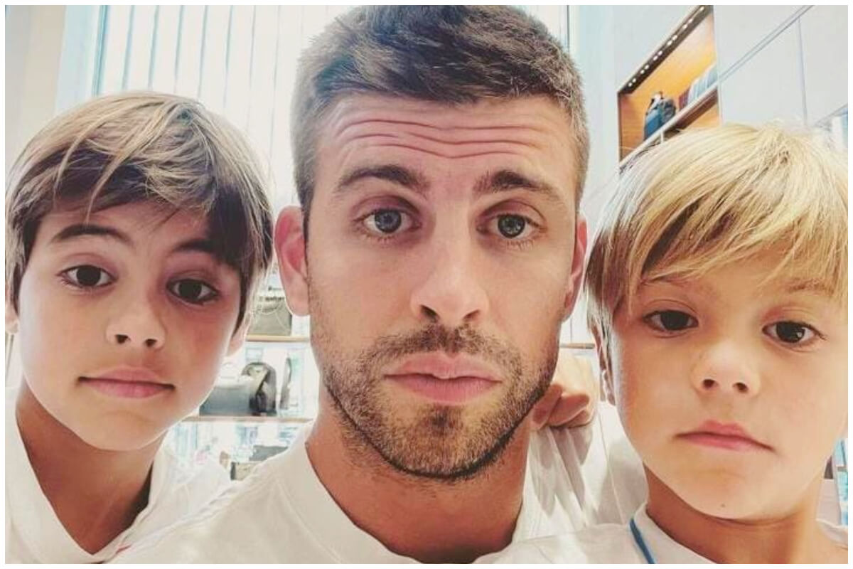 Gerard Piqué con sus hijos, Milan y Sasha. (Foto: Piqué- Instagram)