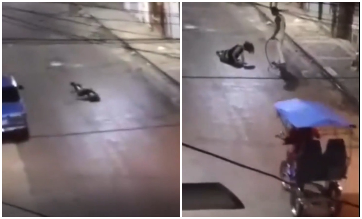 Viral: joven termina tirado en la calle tras supuesto asalto en La Habana