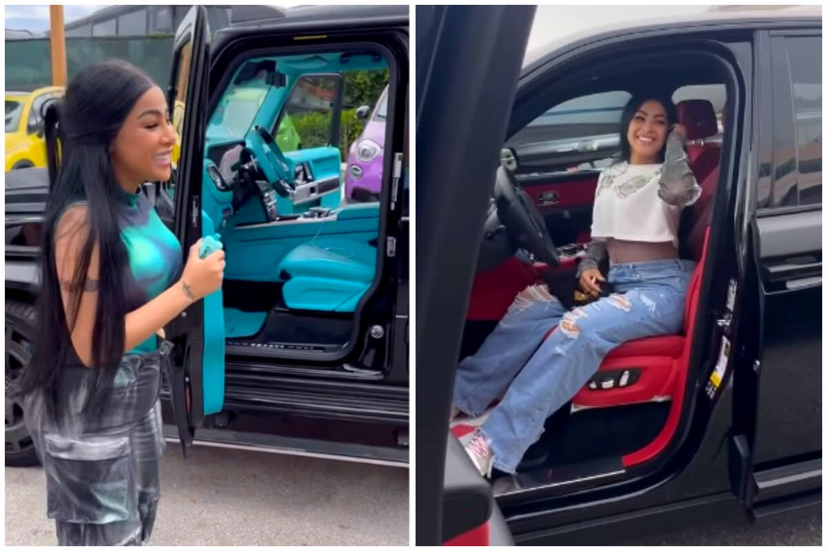 Yailin recibe autos de Tekashi. (Captura de pantalla: Yailin La Más Viral- Instagram)