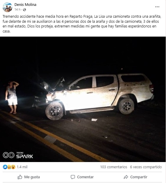 Accidente en La Habana caballo contra camioneta Denis Molina-Facebook