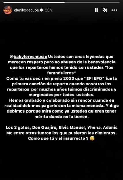 Historia de El Uniko. (Instagram)