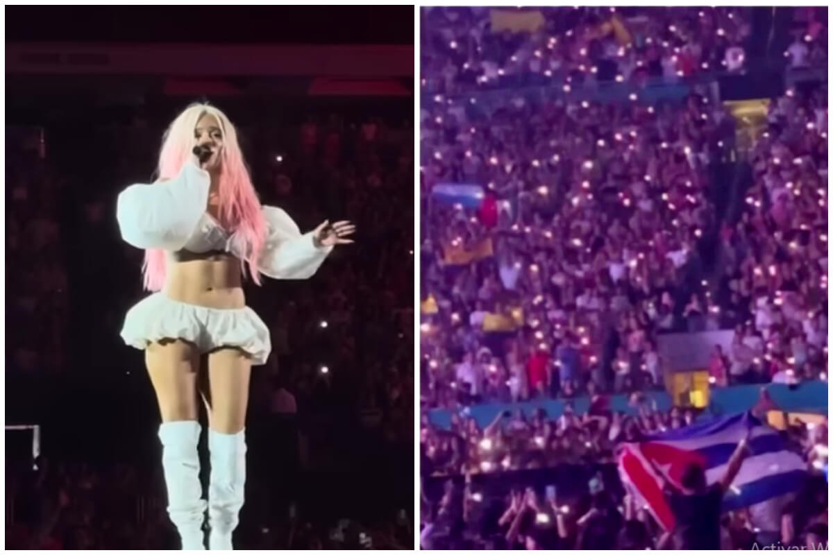 Karol G en concierto en Miami. (Captura de pantalla: Conciertos en vivo Carlos Campos- YouTube/Carnota-Instagram)