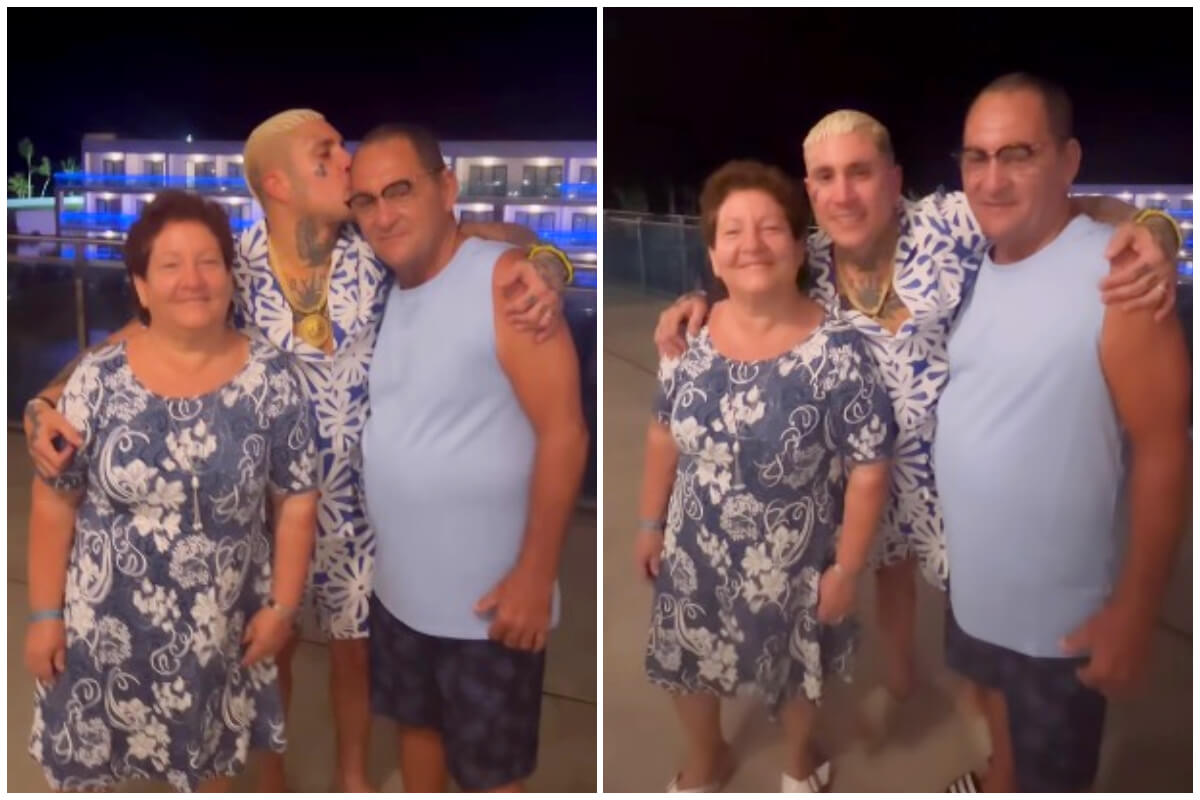 Osmani García con sus padres. (Captura de pantalla: Osmanigarciaoficial- Instagram)