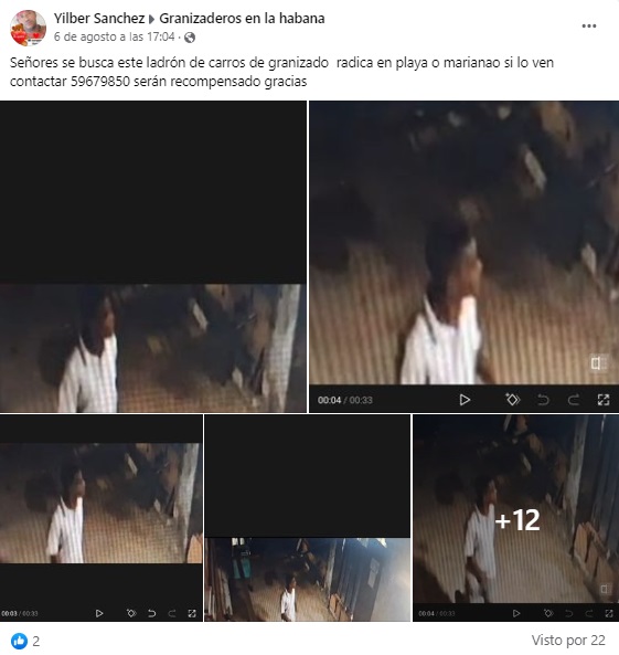 Piden ayuda para encontrar a un ladrón que se robó un carro de granizado en La Habana