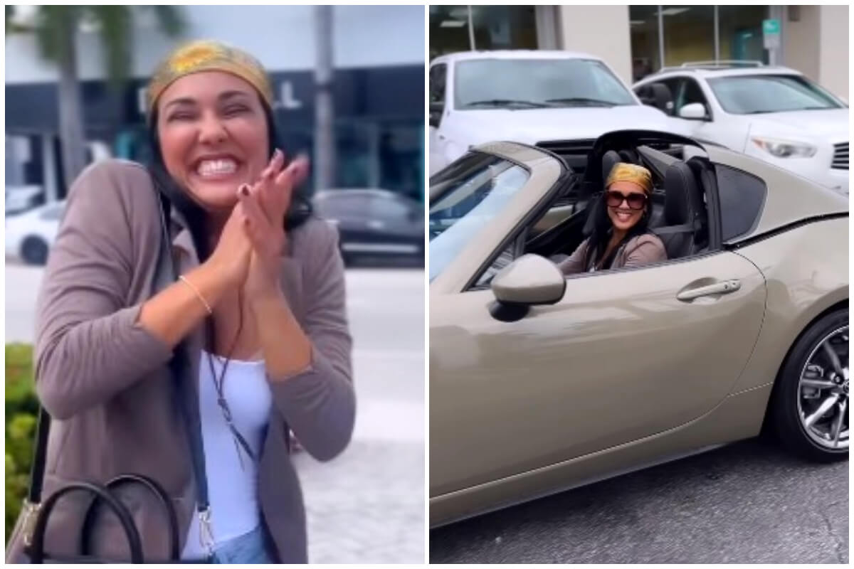 Camila Arteche en su auto nuevo. (Captura de pantalla: Camila Arteche- Instagram)