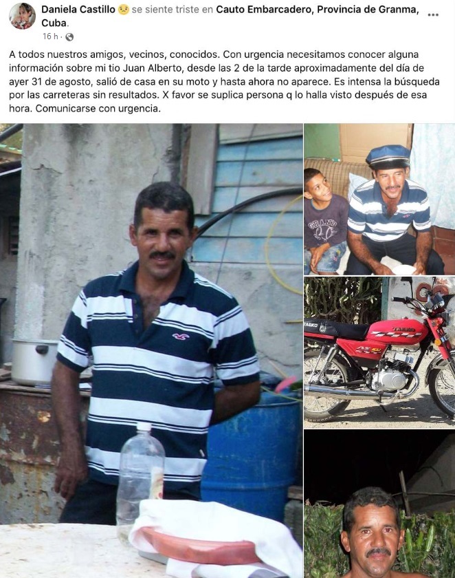 El cubano fue reportado como desaparecido a inicios de septiembre.