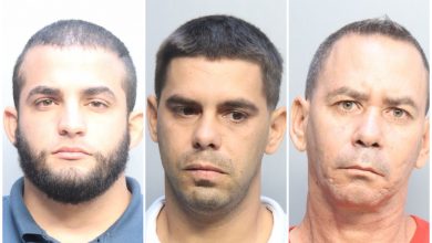 (En orden) Brayan Baena-Castañera, Yohan Cocho-Rodríguez y Didier García-Rodríguez, acusados de robo y desguace de vehículos. (Foto: Miami-Dade County Corrections and Rehabilitation)
