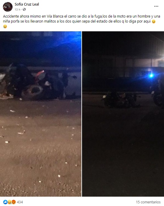 Miembros del grupo de Facebook se mostraron preocupados por los pasajeros de la moto eléctrica. (Captura de pantalla: Sofía Cruz Leal-Facebook)