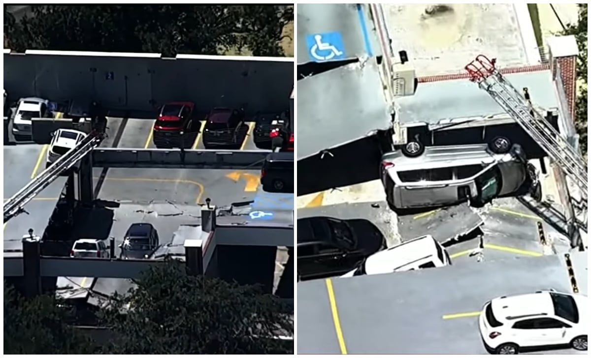 Estacionamiento de un hospital en Florida colapsa