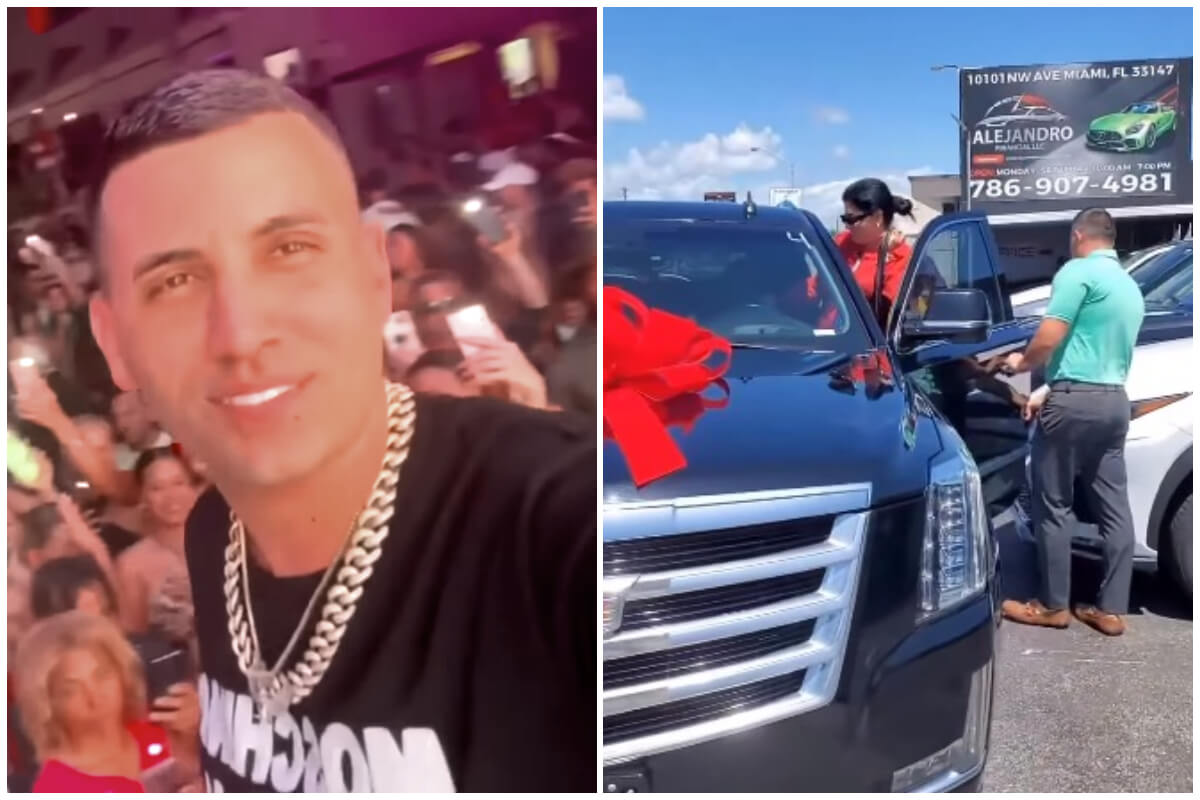 Lenier Mesa le da auto a su madre. (Captura de pantalla: Cubano de calle- YouTube/ Un Martí To Durako- Instagram)