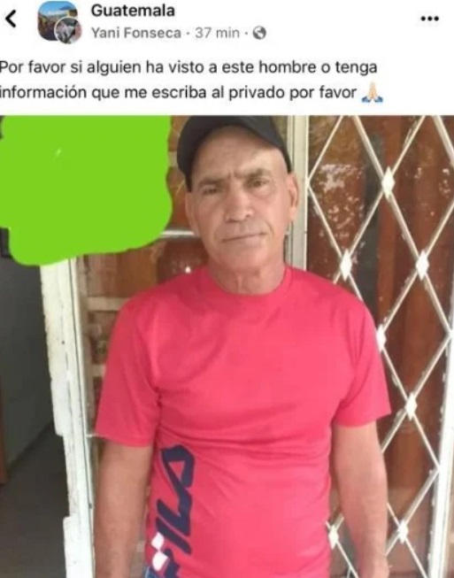 Piden ayuda para encontrar a un migrante cubano desaparecido entre Honduras y Guatemala. (Captura de pantalla: Yani Fonseca-Facebook)