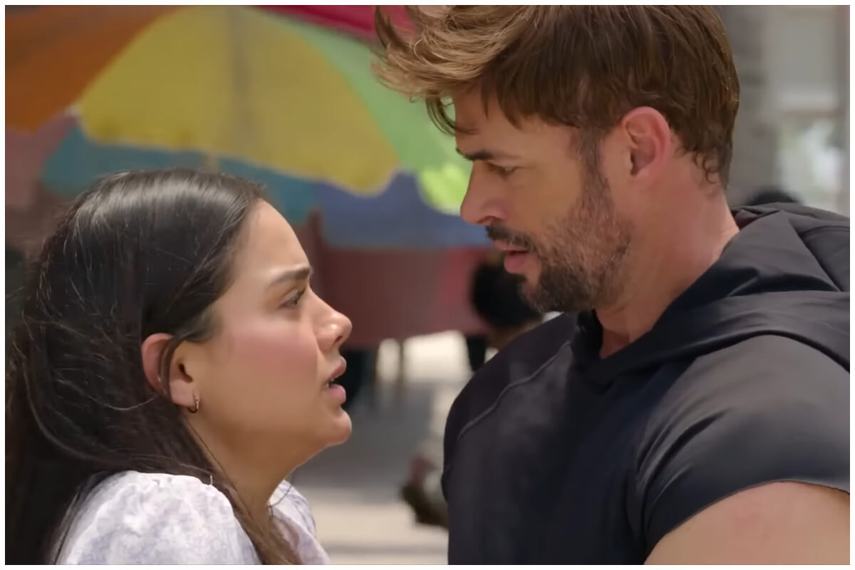 William Levy y Samadhi Zendejas. (Captura de pantalla: Telemundo English- YouTube)