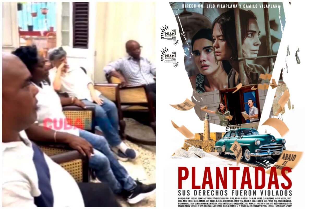 Activistas en la proyección de Plantadas en Cuba. (Captura de pantalla: CubaNet Noticias- Facebook/ Vilaplana Films)