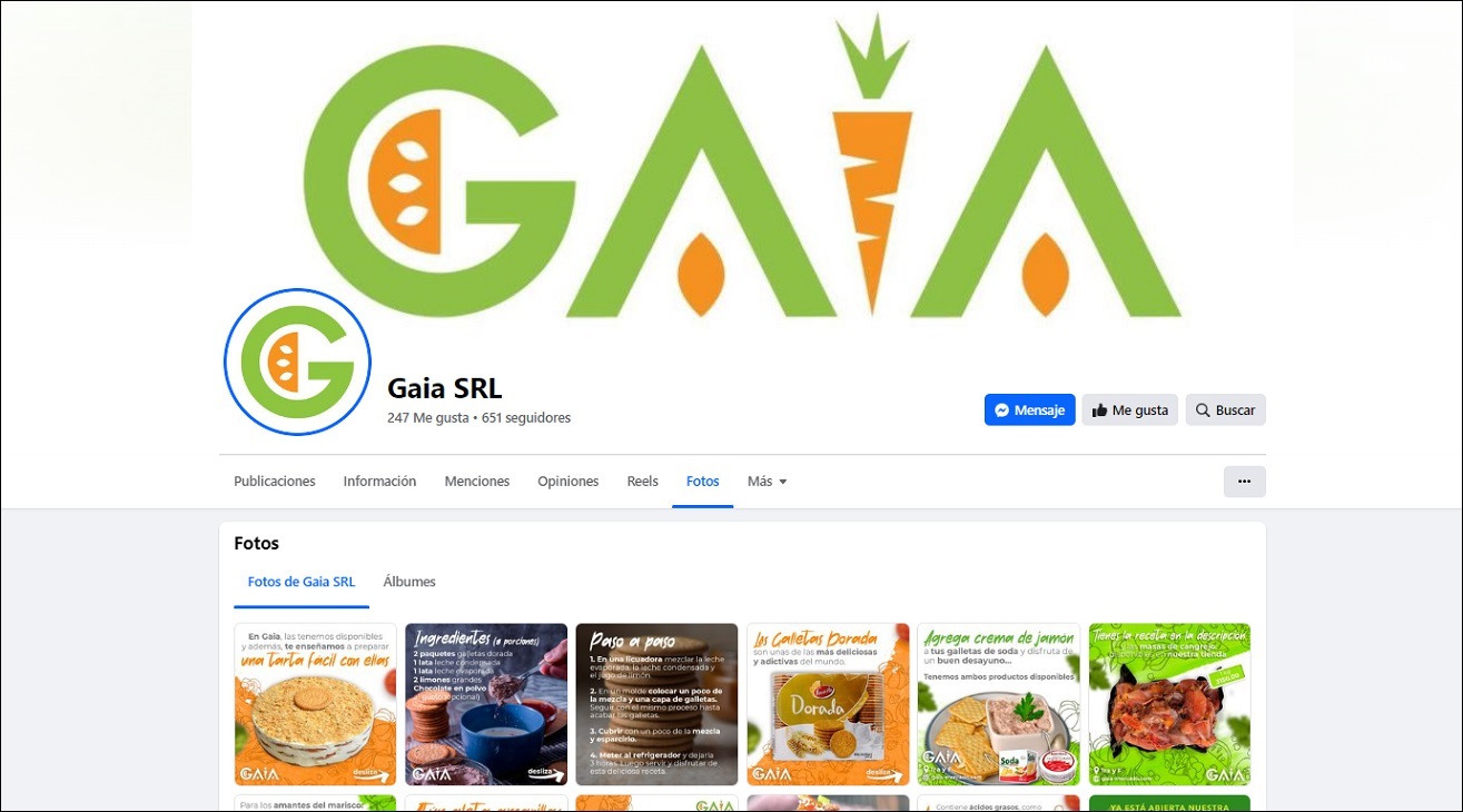 Así es la Mipyme de Lisa Titolo, la nieta de Raúl Castro. (Captura de pantalla: Gaia SRL-Facebook)