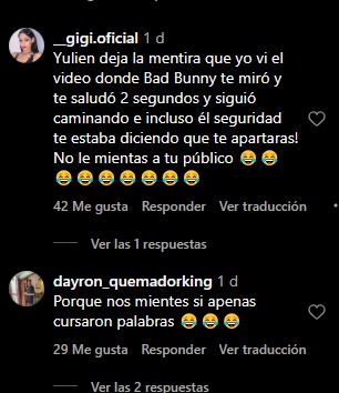 Comentarios en la publicación de Yulién