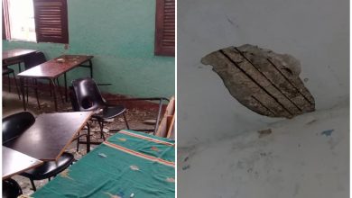 Villa Clara: estudiante termina lesionado tras caerle un pedazo de techo en su escuela.