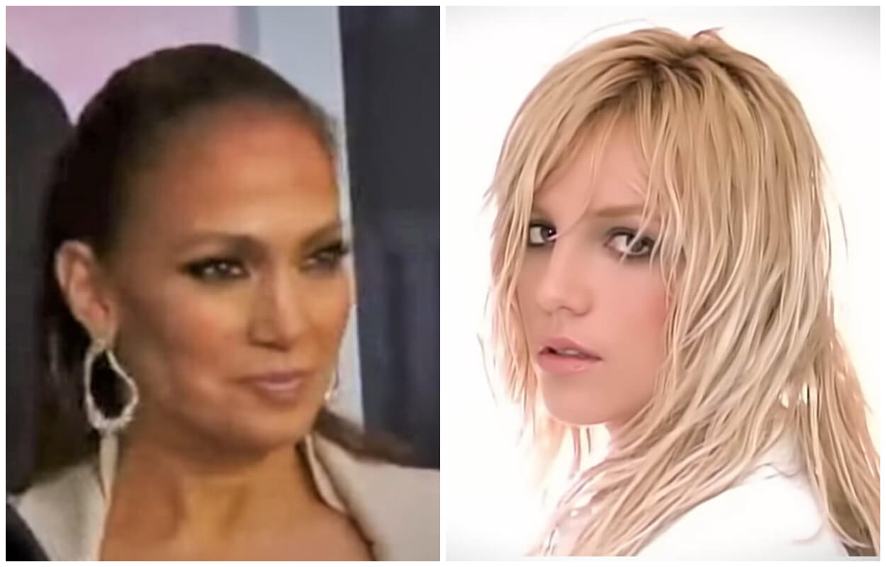 Jennifer López y Britney Spears. (Captura de pantalla YouTube: Chicas Cosmo/ Britney Spears)