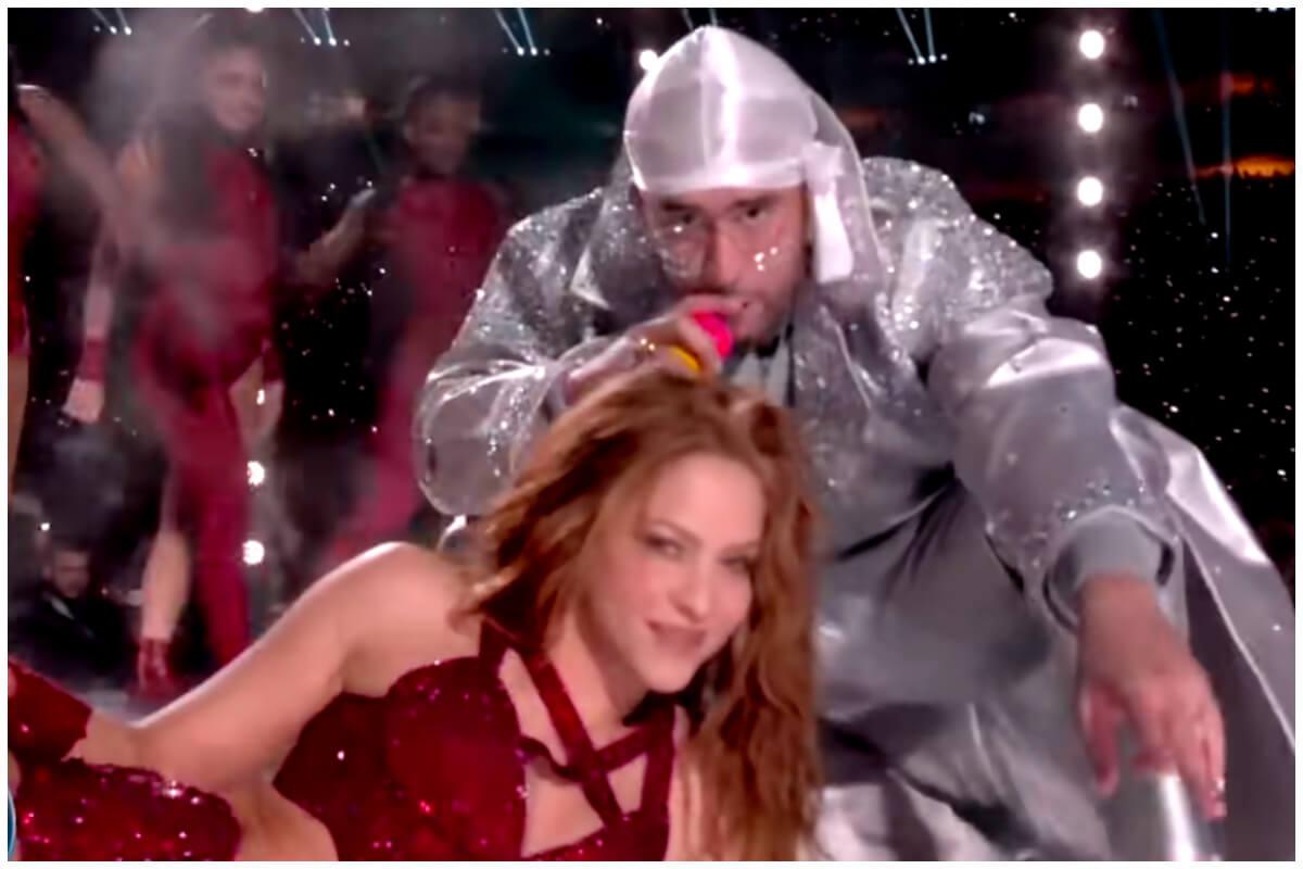 Shakira y Bad Bunny en el Super Bowl 2020. (Captura de pantalla: NFL- YouTube)